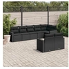 Image de Salon de jardin 8 pcs avec coussins noir résine tressée 3219205