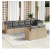 Image de Salon de jardin avec coussins 8 pcs beige résine tressée 3219209
