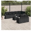 Image de Salon de jardin 9 pcs avec coussins noir résine tressée 3219215