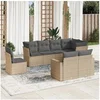 Image de Salon de jardin avec coussins 8 pcs beige résine tressée 3219229