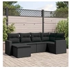 Image de Salon de jardin 6 pcs avec coussins noir résine tressée 3219245