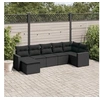 Image de Salon de jardin 7 pcs avec coussins noir résine tressée 3219265