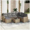 Image de Salon de jardin modulable beige rotin 8 pieces 65.5 x 62 x 37 cm 7 personnes