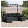 Image de Salon de jardin 6 pcs avec coussins noir résine tressée 3219305