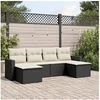 Image de Salon de jardin 6 pcs avec coussins noir résine tressée 3219306