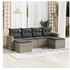 Image de Salon de jardin modulable GENERIQUE - Lot de 6 pièces - Résine tressée gris