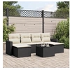 Image de Salon de jardin 7 pcs avec coussins noir résine tressée 3219316