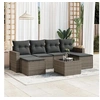 Image de Salon de jardin modulable - Lot de 7 pièces - Résine tressée gris 6 personnes
