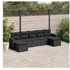 Image de Salon de jardin 7 pcs avec coussins noir résine tressée 3219325