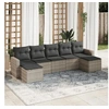 Image de Salon de Jardin avec Coussins 7 pcs, Canapés avec Pieds Réglables, Ensemble de Meubles d'Extérieur Patio Terrasse, 3219332