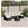 Image de Salon de jardin 8 pcs avec coussins noir résine tressée 3219336