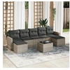 Image de Gris salon de jardin modulable 8 pieces resine tressee