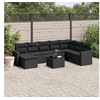 Image de Salon de jardin 9 pcs avec coussins noir résine tressée 3219355