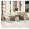 Image de Salon de jardin modulable GENERIQUE beige resine tressee 8 personnes 65.5 x 62 x 37 cm 9 pieces