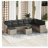 Image de Salon de Jardin avec Coussins 9 pcs, Canapés avec Pieds Réglables, Ensemble de Meubles d'Extérieur Patio Terrasse, 3219362