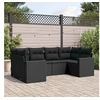 Image de Salon de jardin 6 pcs avec coussins noir résine tressée 3219365