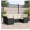 Image de Salon de jardin 6 pcs avec coussins noir résine tressée 3219366