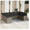 Image de Salon de jardin modulable resine tressee gris 9 pieces 65.5 x 62 x 69 cm 9 personnes