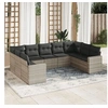 Image de Salon de Jardin avec Coussins 9 pcs, Canapés avec Pieds Réglables, Ensemble de Meubles d'Extérieur Patio Terrasse, 3219392