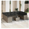 Image de 10 personnes gris resine tressee salon de jardin modulable 10 pieces