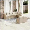 Image de Salon de jardin modulable rotin beige 9 pieces x 65.5 x 69 9 personnes