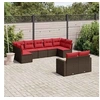 Image de Salon de Jardin avec Coussins 9 pcs, Canapés de Patio, Ensemble de Meubles, Mobilier de Terrasse Exterieur, Marron 3219414
