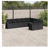 Image de Salon de Jardin avec Coussins 9 pcs, Canapés de Terrasse, Ensemble de Meubles de Patio, Mobilier d'Extérieur, Noir 3219425