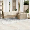Image de Salon de jardin modulable resine tressee beige 9 pieces x 65.5 x 69 9 personnes