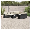 Image de Salon de Jardin avec Coussins 10 pcs, Canapés de Terrasse, Ensemble de Meubles de Patio, Mobilier d'Extérieur, Noir 3219436