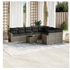 Image de Salon de Jardin avec Coussins 10 pcs, Canapés de Terrasse, Ensemble de Meubles de Patio, Mobilier d'Extérieur, Gris 3219440