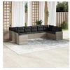 Image de Salon de Jardin avec Coussins 10 pcs, Canapés de Patio, Ensemble de Meubles, Mobilier de Terrasse Exterieur, Gris 3219462
