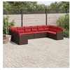 Image de Salon de Jardin avec Coussins 10 pcs, Canapés de Patio, Ensemble de Meubles, Mobilier de Terrasse Exterieur, Marron 3219464