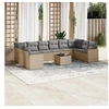 Image de Salon de jardin modulable rotin beige 11 pieces x 65.5 x 69