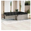 Image de Salon de Jardin avec Coussins 10 pcs, Canapés de Patio, Ensemble de Meubles, Mobilier de Terrasse Exterieur, Gris 3219482