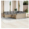 Image de Salon de Jardin avec Coussins 11 pcs, Canapés de Terrasse, Ensemble de Meubles de Patio, Mobilier d'Extérieur, Beige 3219489