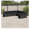 Image de Salon de Jardin avec Coussins 10 pcs, Canapés de Terrasse, Ensemble de Meubles de Patio, Mobilier d'Extérieur, Noir 3219495