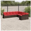 Image de Salon de Jardin avec Coussins 10 pcs, Canapés de Patio, Ensemble de Meubles, Mobilier de Terrasse Exterieur, Marron 3219504