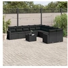 Image de Salon de Jardin avec Coussins 11 pcs, Canapés de Terrasse, Ensemble de Meubles de Patio, Mobilier d'Extérieur, Noir 3219505