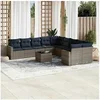 Image de Salon de Jardin avec Coussins 11 pcs, Canapés de Patio, Ensemble de Meubles, Mobilier de Terrasse Exterieur, Gris 3219511