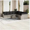 Image de Salon de Jardin avec Coussins 11 pcs, Canapés de Patio, Ensemble de Meubles, Mobilier de Terrasse Exterieur, Gris 3219512