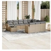 Image de Salon de jardin modulaire 11 pièces bois massif beige - Table fixe 62 x 62 x 69 cm - 2 personnes
