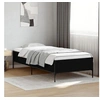 Image de Cadre de lit noir 90x200 cm bois d'ingénierie et métal, lit, lit d'invités, lit simple, meuble de chambre à coucher, 844966