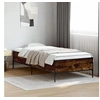 Image de Cadre de lit chêne fumé 90x190 cm bois d'ingénierie et métal, lit, lit d'invités, lit simple, meuble de chambre à 844988