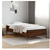 Image de Bedframe bewerkt hout en metaal bruin eikenkleurig 90x190 cm844990