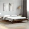 Image de Bedframe bewerkt hout metaal bruin eikenkleur 140x200 cm845020