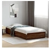 Image de Bedframe bewerkt hout en metaal bruin eikenkleurig 90x190 cm845120
