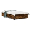 Image de Bedframe bewerkt hout en metaal gerookt eikenkleurig 75x190 cm845123