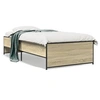 Image de Bedframe bewerkt hout en metaal sonoma eikenkleurig 100x200 cm845237