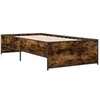 Image de Bedframe bewerkt hout en metaal gerookt eikenkleurig 100x200 cm845238