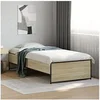 Image de Bedframe bewerkt hout en metaal sonoma eikenkleurig 90x200 cm845242